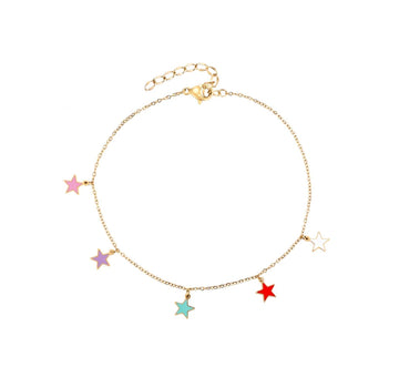 Rainbow Stars Anklet